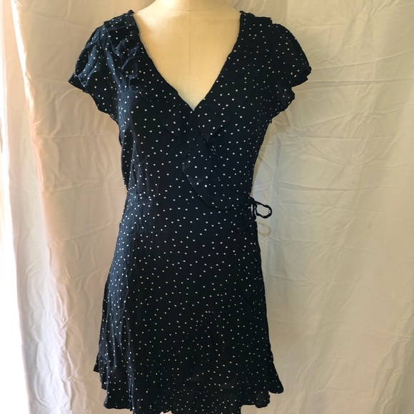 american eagle black wrap dress